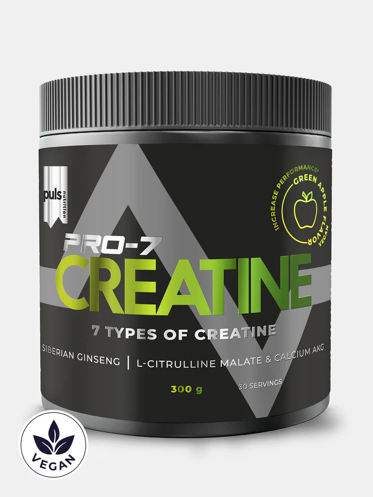 Puls Nutrition Pro-7 Creatine - Kreatiini Vihreä Omena 300 g