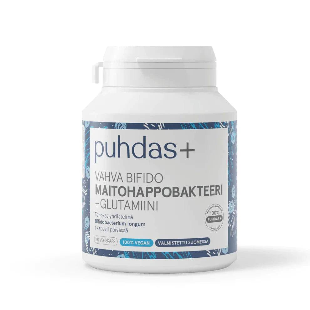 Puhdas+ Vahva Bifido Maitohappobakteeri 5 mrd + Glutamiini 60 kaps.