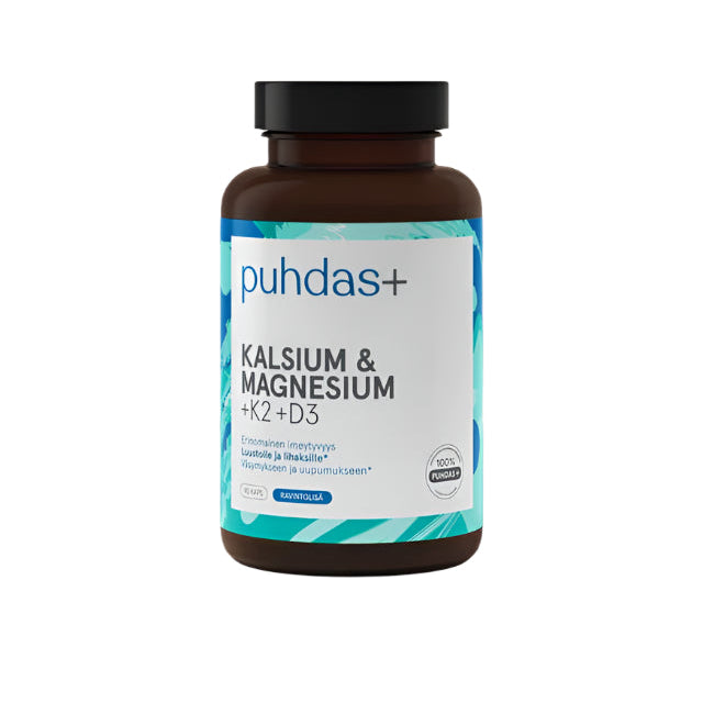 Puhdas+ Kalsium & Magnesium + K2 + D3 90 kaps.