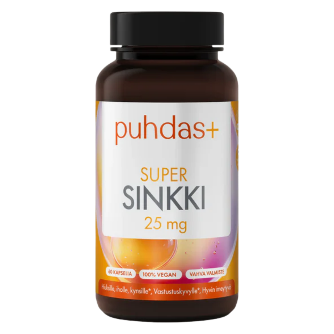 Puhdas+ Super Sinkki 25 mg 60 vegekaps.