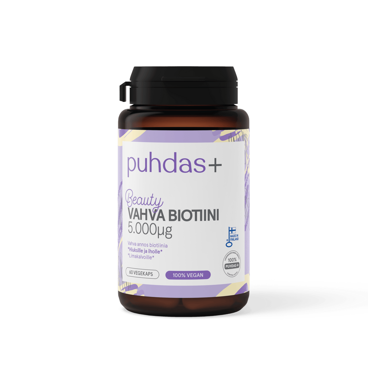Puhdas+ Beauty Vahva Biotiini 5.000 µg 60 vegekaps.