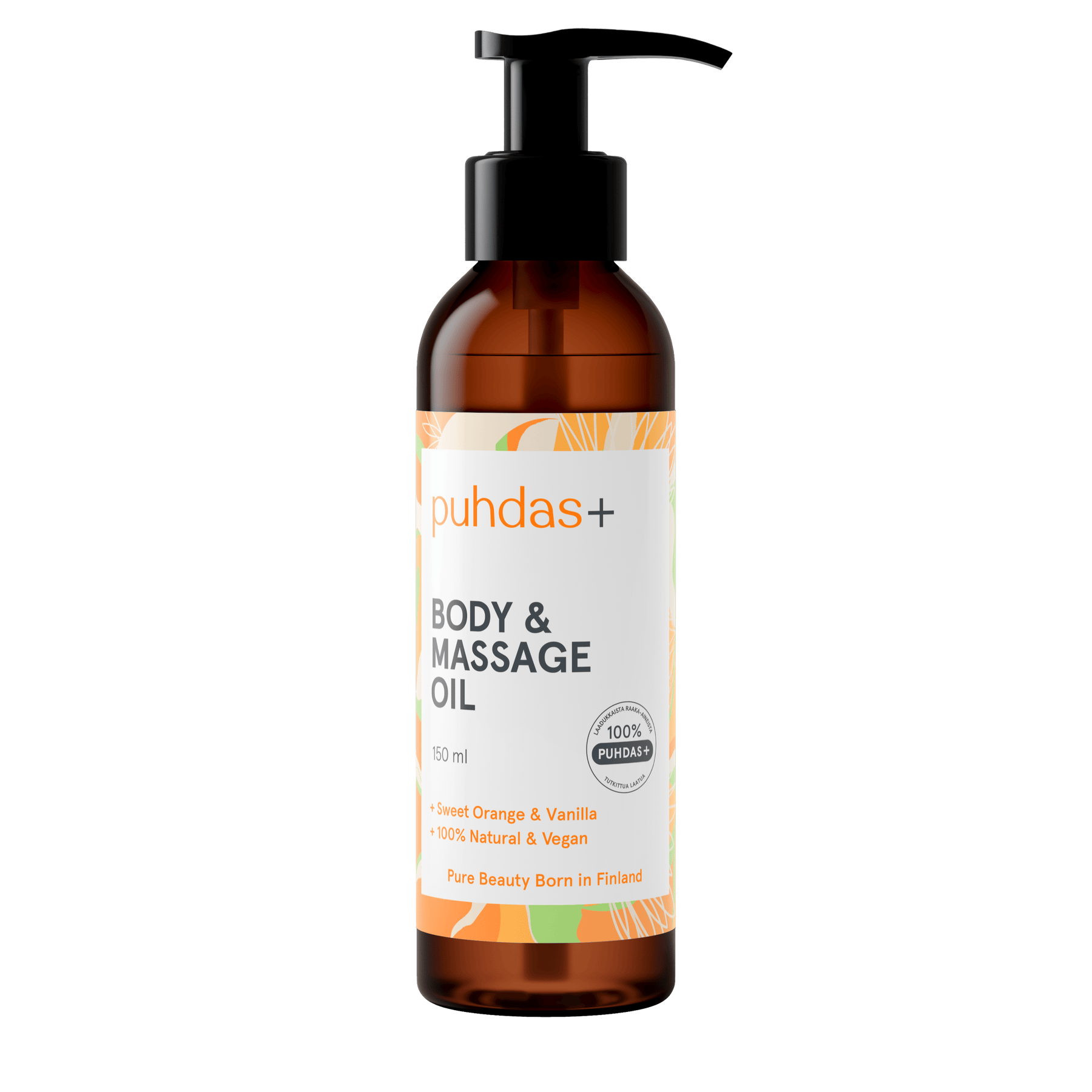 Puhdas+ Body & Massage Oil - Vartalo & Hierontaöljy appelsiini ja vanilja 150 ml - Sinunapteekki.fi