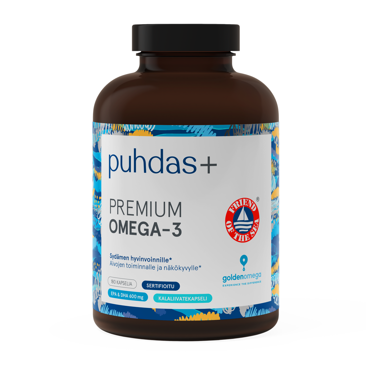 Puhdas+ Premium Omega-3 - 600 mg Kalaöljykapselit 180 kaps.