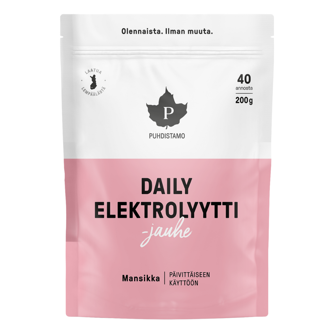 Puhdistamo Daily Elektrolyyttijauhe Mansikka 200 g