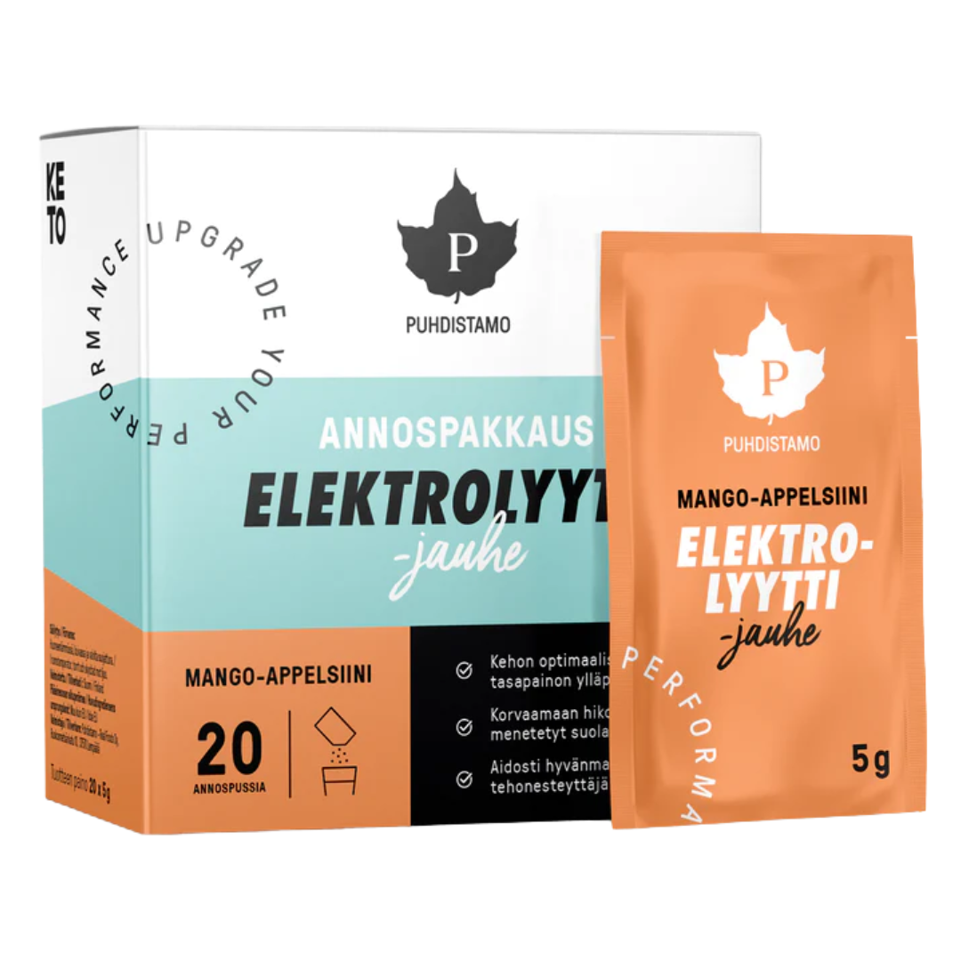 Puhdistamo Elektrolyyttijauhe Mango-Appelsiini - Annospussit 20 kpl