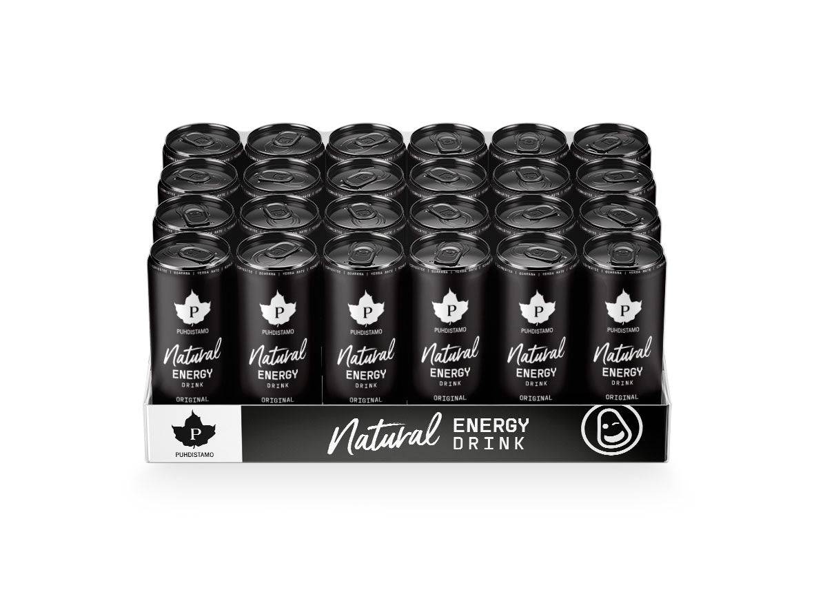 Puhdistamo Natural Energy Drink Original - Energiajuoma 330 ml x 24 kpl TUKKUPAKKAUS