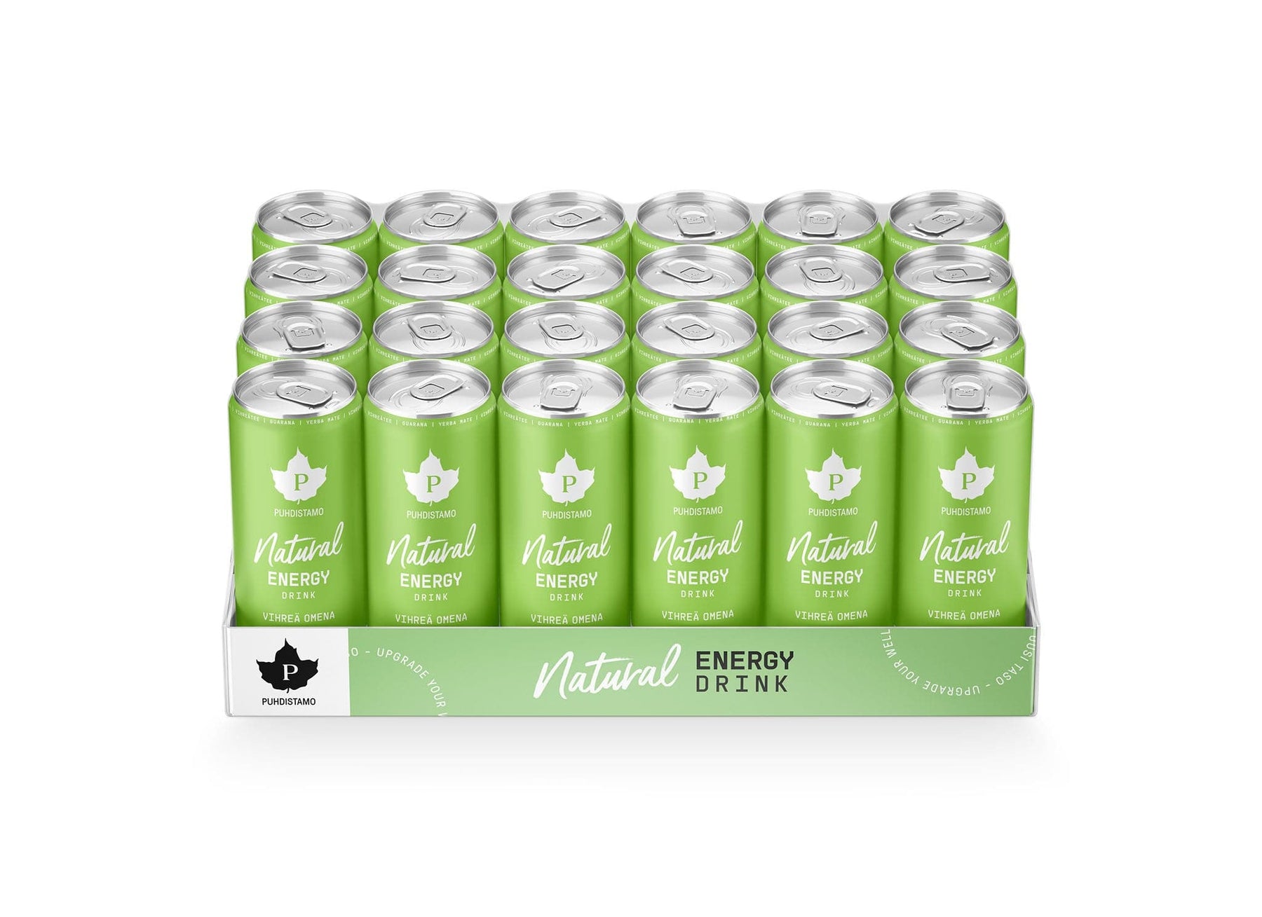 Puhdistamo Natural Energy Drink - Vihreä omena energiajuoma 330 ml x 24 kpl TUKKUPAKKAUS - HUOM! 1 KPL / TILAUS