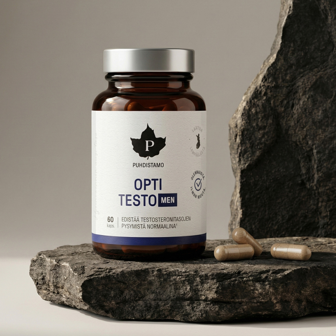 Puhdistamo OptiTesto Men 60 kaps. on ravintolisä miehille