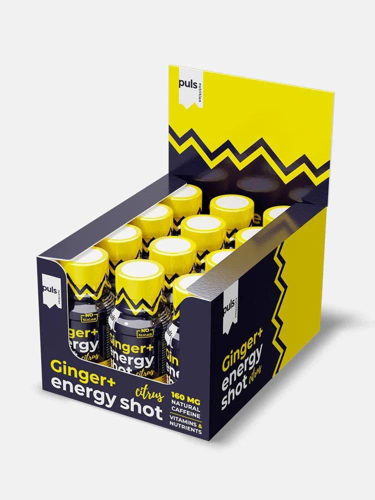 Puls Nutrition Ginger+ Energy Shot Citrus - Inkivääri energiashotti sitrus tukkupakkaus 12 x 60 ml