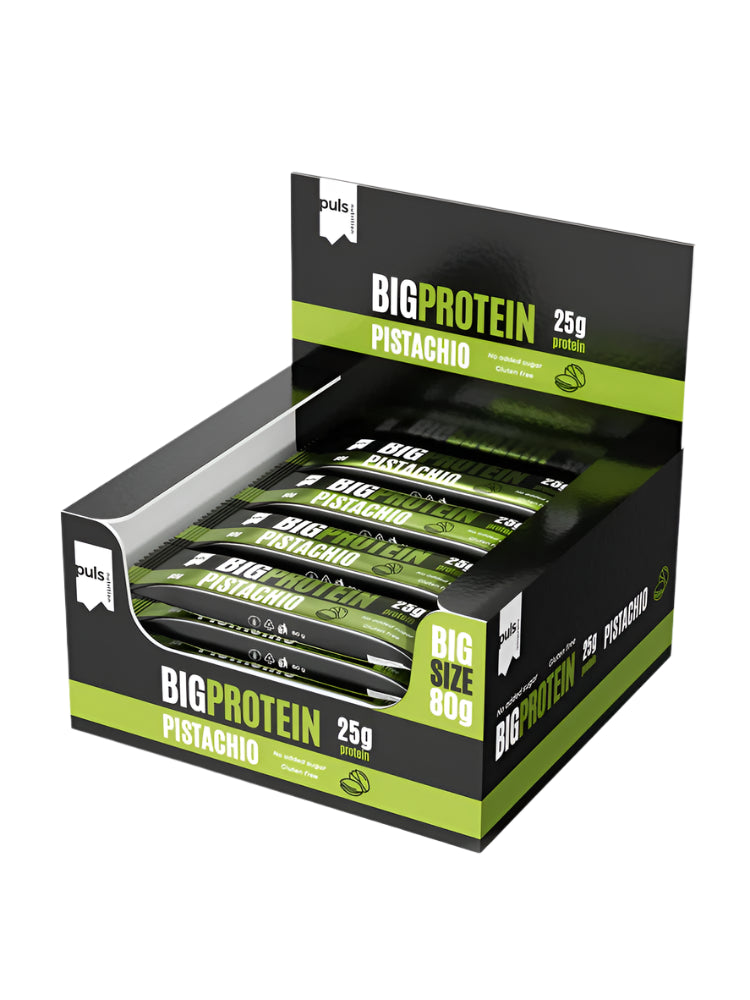 Puls Nutrition BIG PROTEIN Pistachio - Proteiinipatukka Pistaasi 12 kpl x 80 g