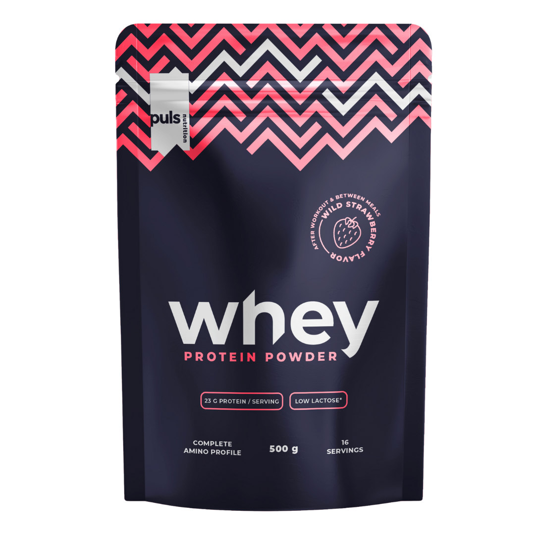 Puls Nutrition Whey Protein Powder - Proteiinijauhe Metsämansikka 500 g