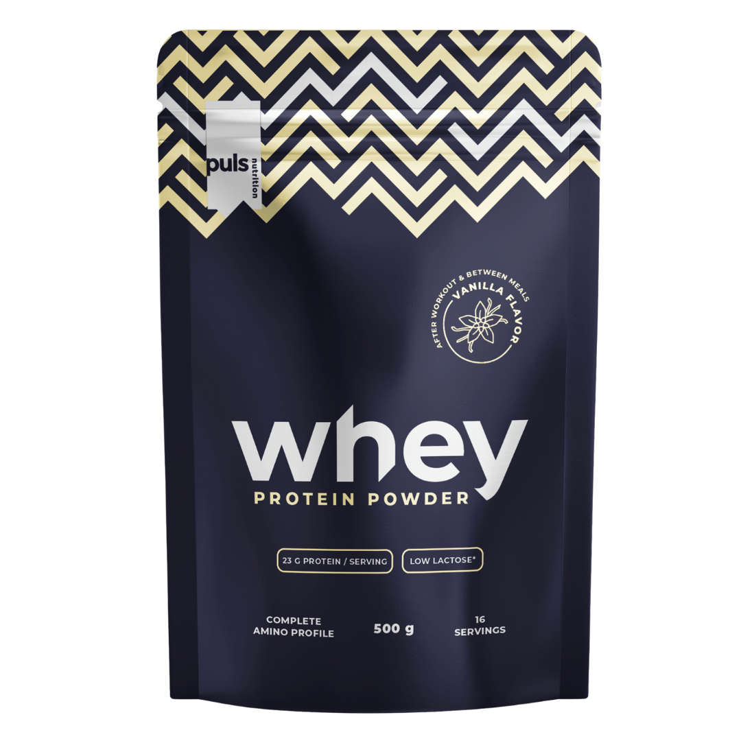 Puls Nutrition Whey Protein Powder - Proteiinijauhe Vanilja 500 g