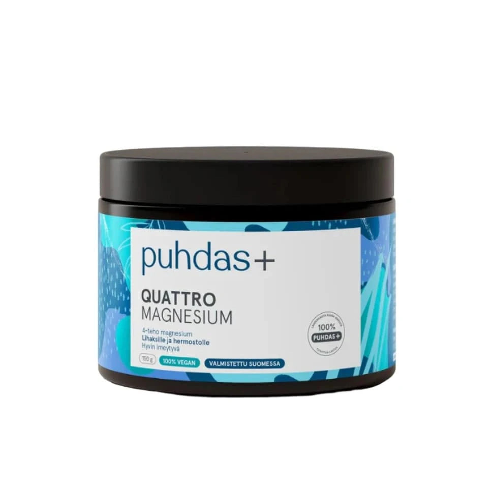 Puhdas+ Quattro Magnesium - Magnesiumjauhe 150 g - Sinunapteekki.fi