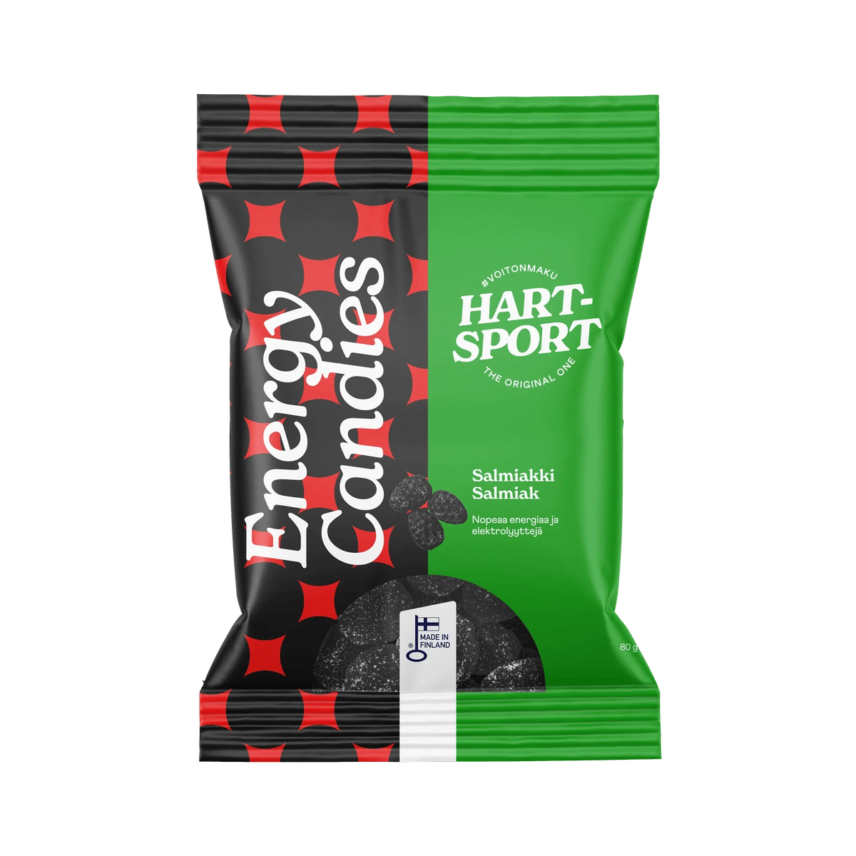 Hart-Sport Energiakarkit Salmiakki 80 g - Päiväys 17/10/2025 - erä