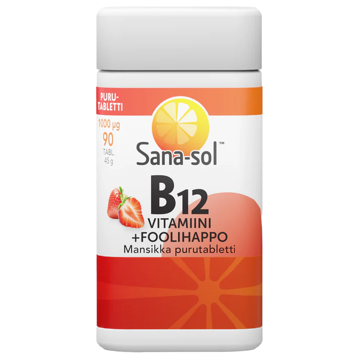 Sana-sol B12-Vitamiini 1000 µg + Foolihappo  90 tabl.