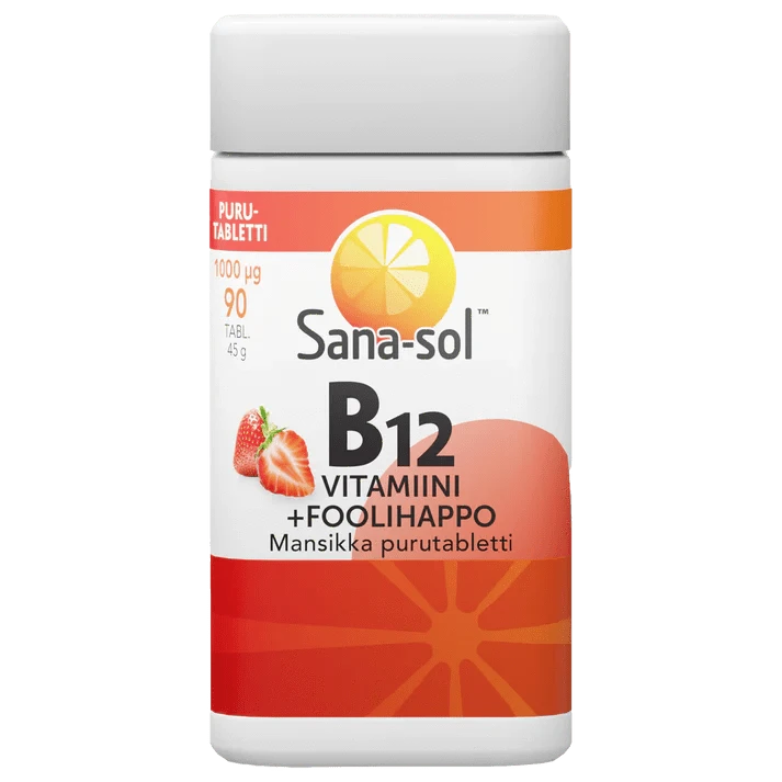 Sana-sol B12-Vitamiini 1000 µg + Foolihappo 90 tabl. - Sinunapteekki.fi