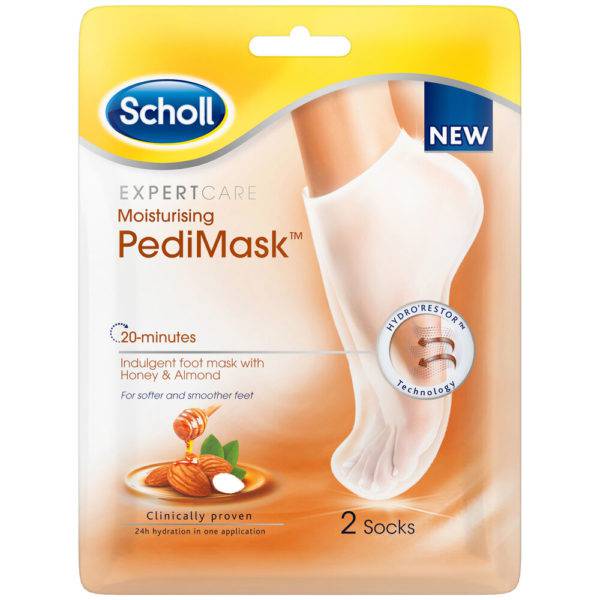 Scholl Moisturising Pedimask Honey & Almond - Jalkanaamio 1 pari - Sinunapteekki.fi