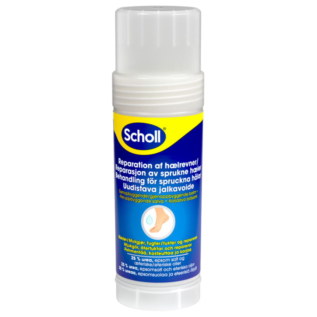 Scholl Kantapäävoidepuikko 70 g, halkeilevat kantapäät, jalkojenhoito, jalat, jalkavoide, sinunapteekki.fi