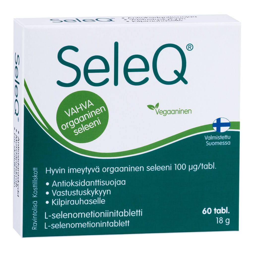 Seleq - L-selenometioniinitabletti - orgaaninen seleeni 100 µg 60 tabl. - Sinunapteekki.fi