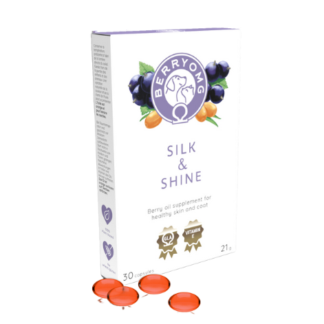 BerryOMG Silk & Shine - Täydennysravinto Koirille ja Kissoille 30 kaps.