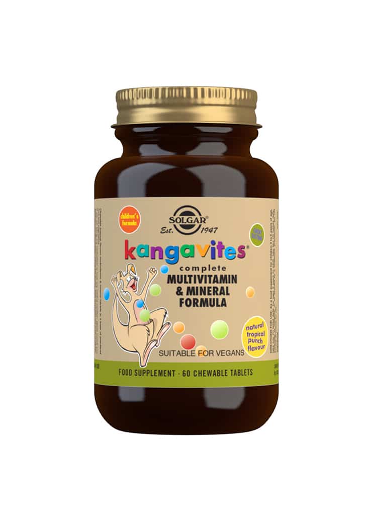 Solgar Kangavites Tropical Punch - Pureskeltava monivitamiini lapsille 60 tabl. - Sinunapteekki.fi