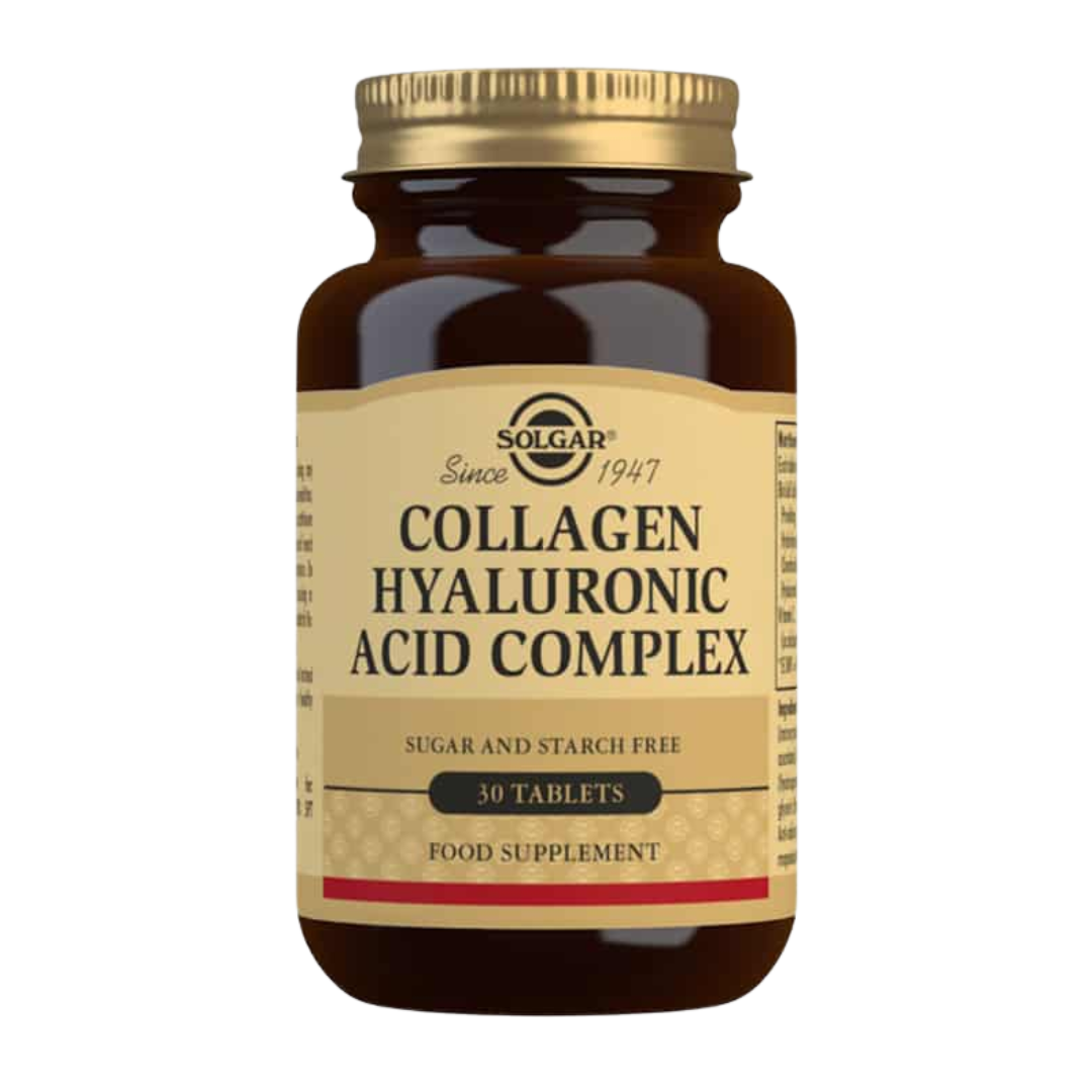 Solgar Collagen - Hyaluronic Acid Complex - Kollageeni - Hyaluronihappovalmiste 30 tabl.