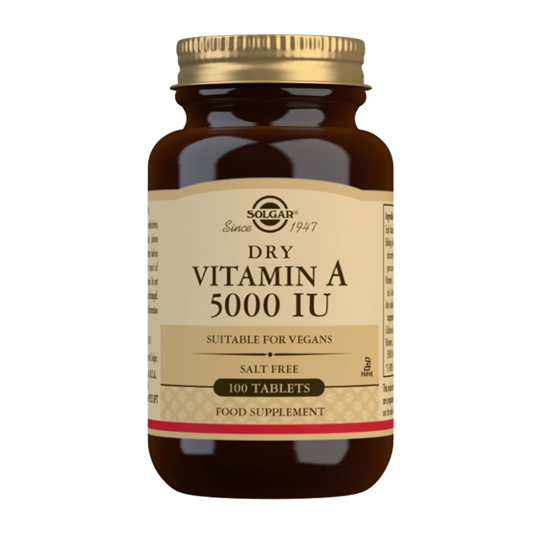 Solgar Dry Vitamin A 5000 IU - A-vitamiini 100 tabl.