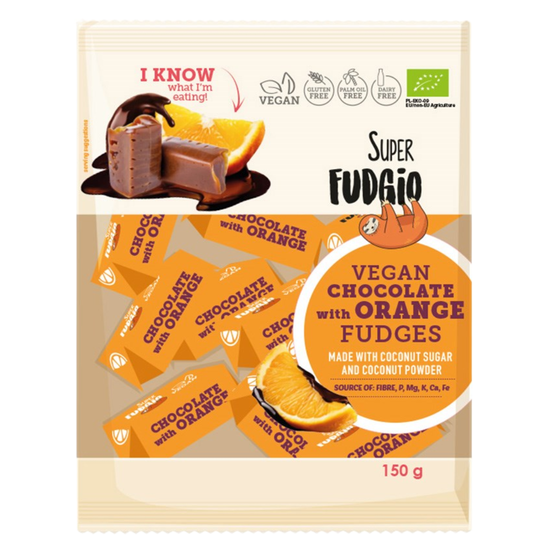 Super Fudgio Toffee, appelsiini-suklaa 150 g, vegaaninen