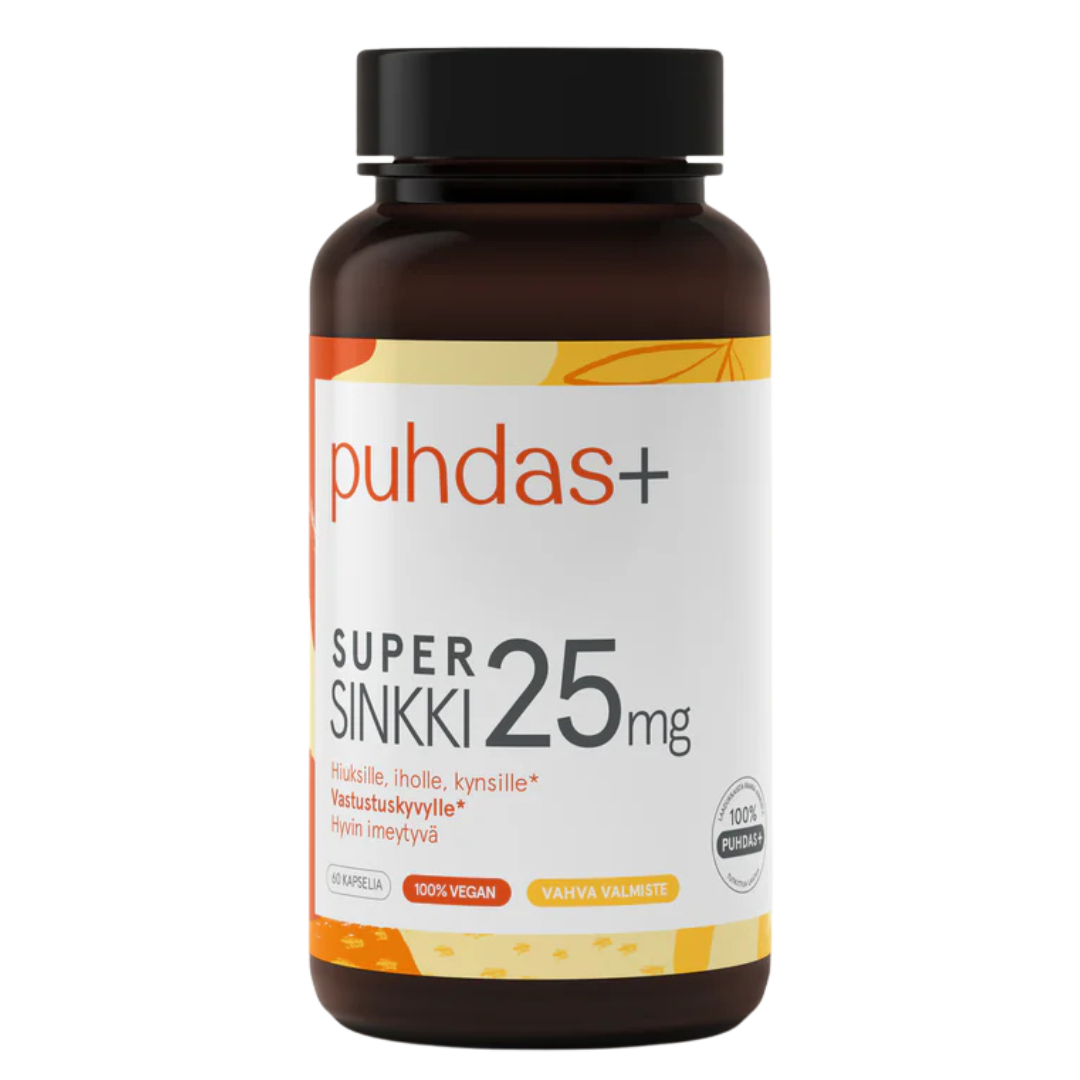 Puhdas+ Super Sinkki 25 mg 60 vegekaps.