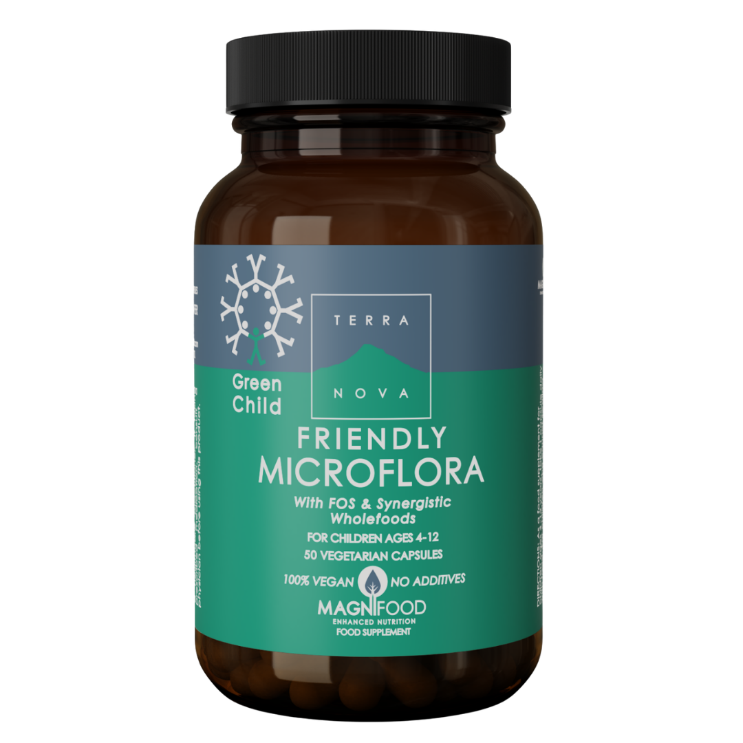 Terranova Green Child Friendly Microflora - Maitohappobakteerivalmiste lapsille 50 kaps.