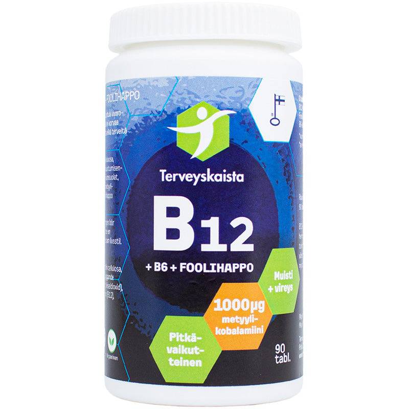 Terveyskaista B12 + B6 + Foolihappo 90 tabl. - Sinunapteekki.fi