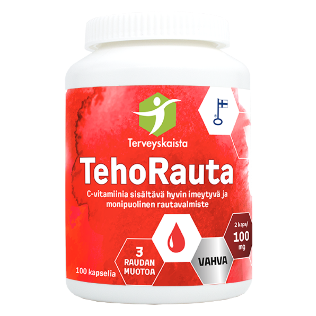 Terveyskaista TehoRauta 100 mg 100 kaps. - Sinunapteekki.fi