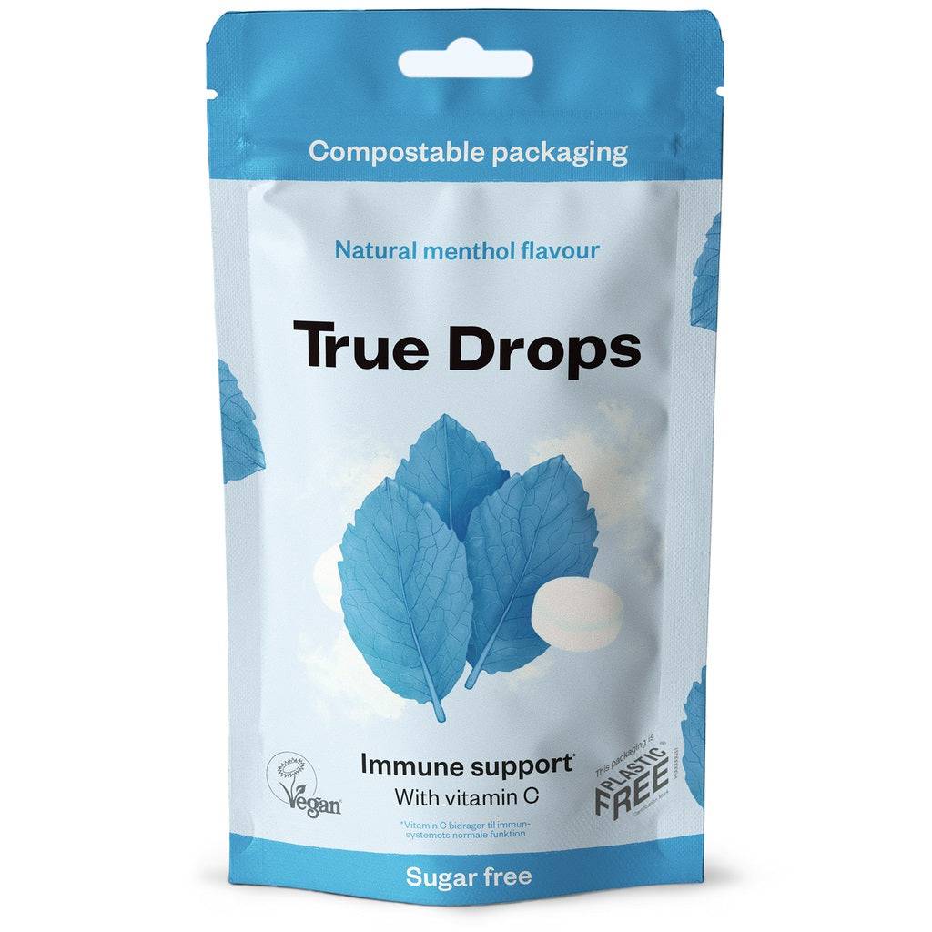 True Drops Immune Support - Kurkkupastilli Mentoli + C-vitamiini 70 g - Sokeriton