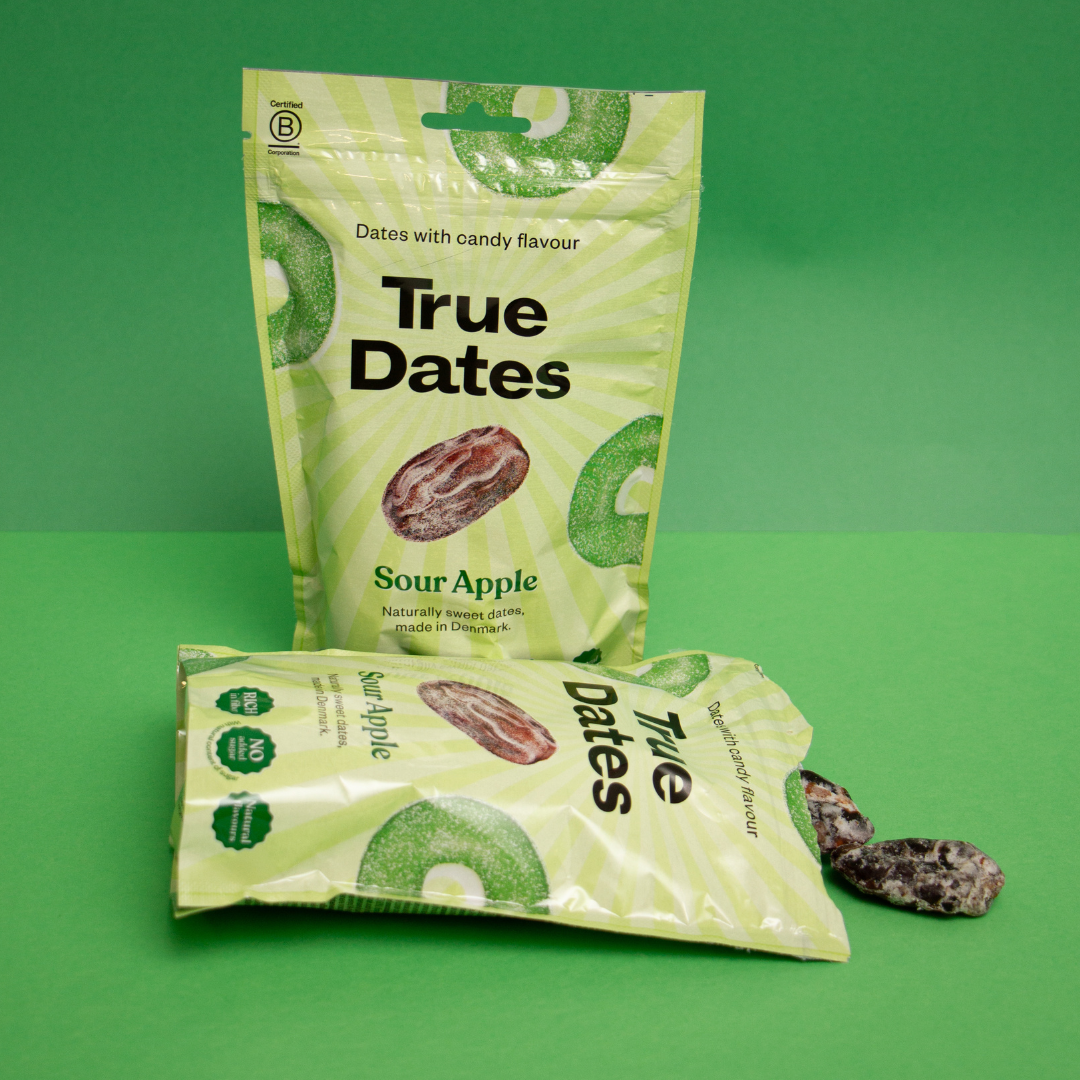 True Dates Sour Apple, taatelimakeinen, karkkitaateli, kirpeä omena, herkku