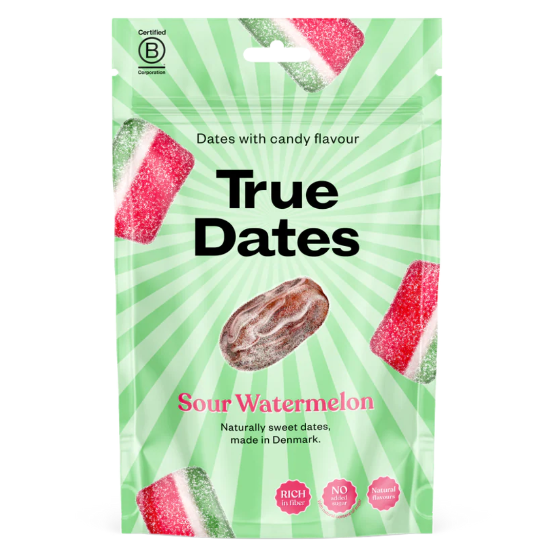 True Dates Sour Watermelon - Taatelimakeinen Kirpeä Vesimeloni 100 g