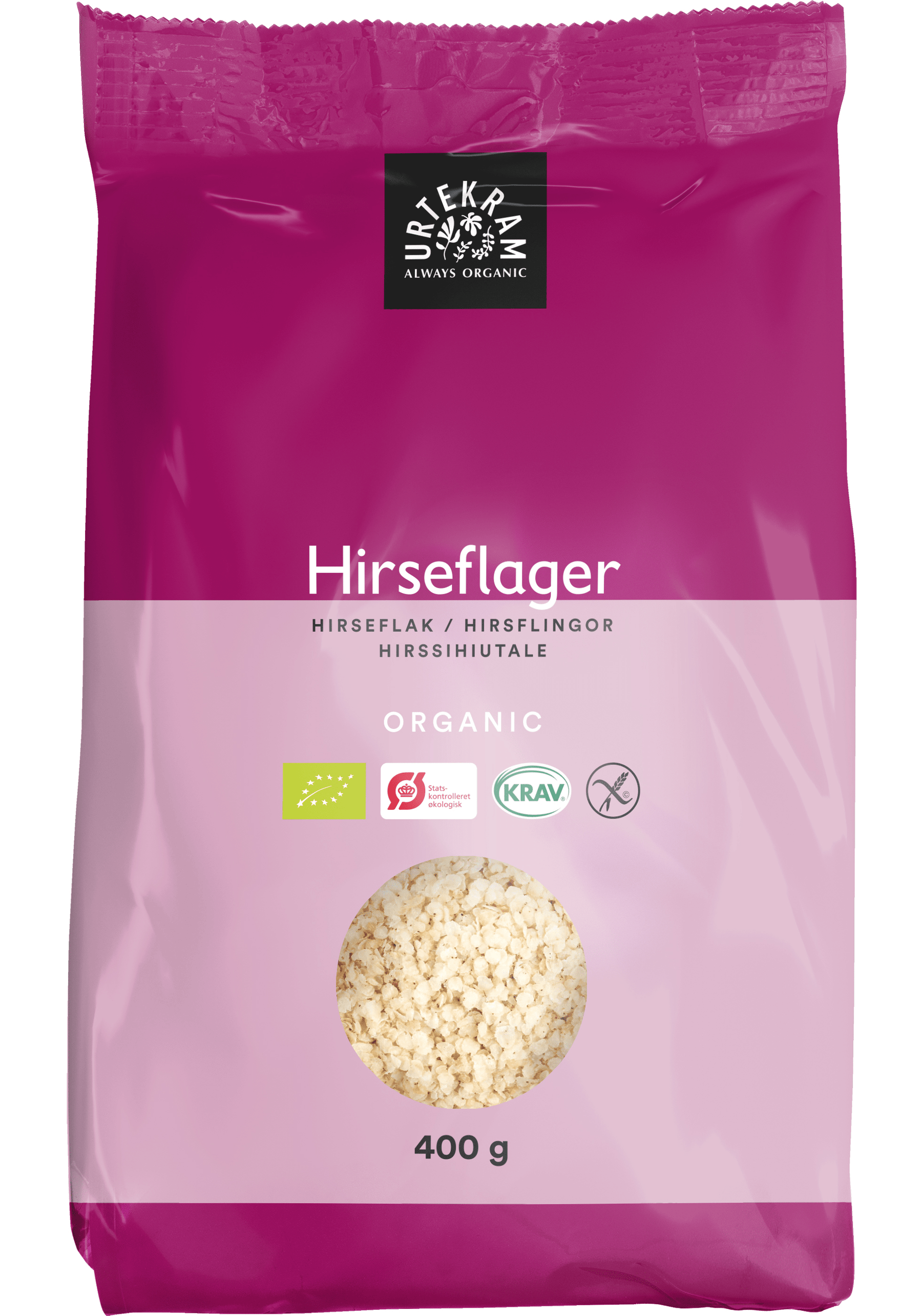 Urtekram Hirssihiutale 400 g - Päiväys 12/2025