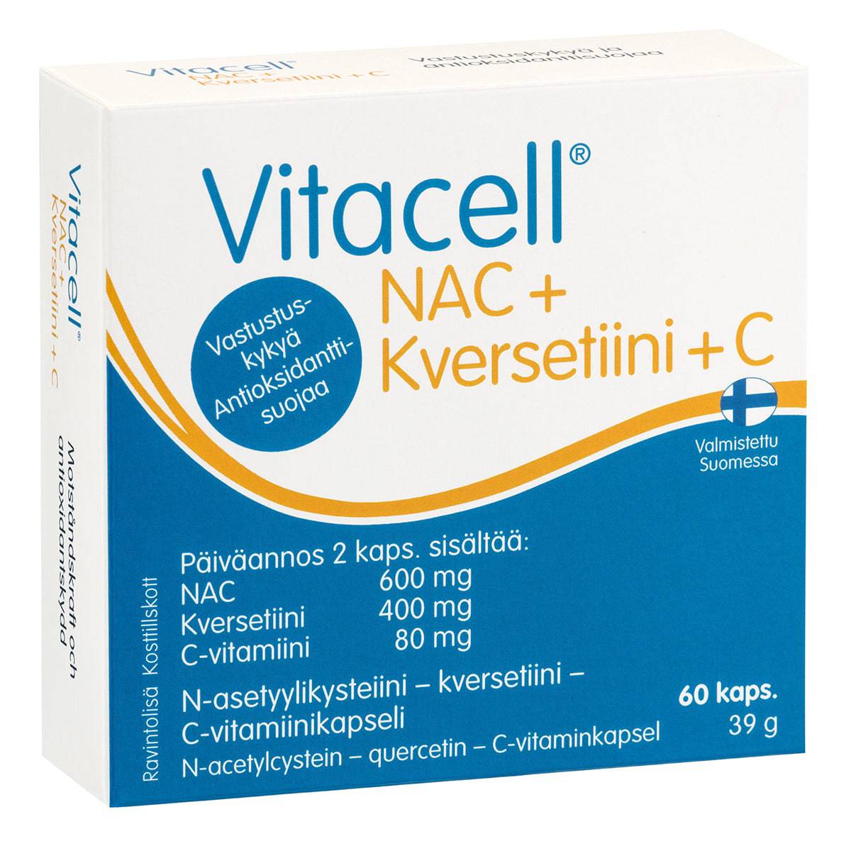 Vitacell NAC+ Kversetiini + C 60 kaps. - Sinunapteekki.fi