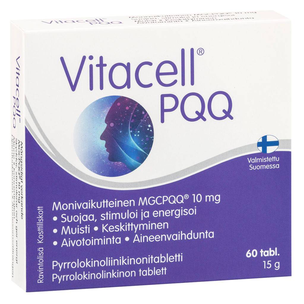 Vitacell PQQ - Pyrrolokinoliinikinonitabletti 60 tabl. - Sinunapteekki.fi