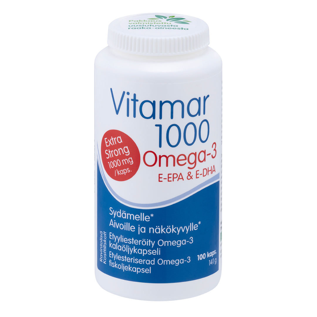 Vitamar 1000 Omega-3 kalaöljy 100 kaps.
