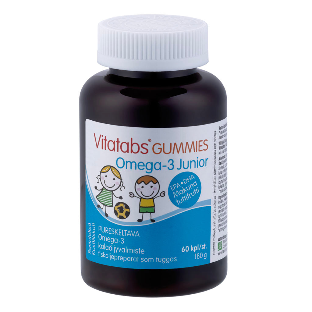 Vitatabs Gummies Omega-3 Junior - Pureskeltava omega-3 valmiste tuttifrutti 60 kpl