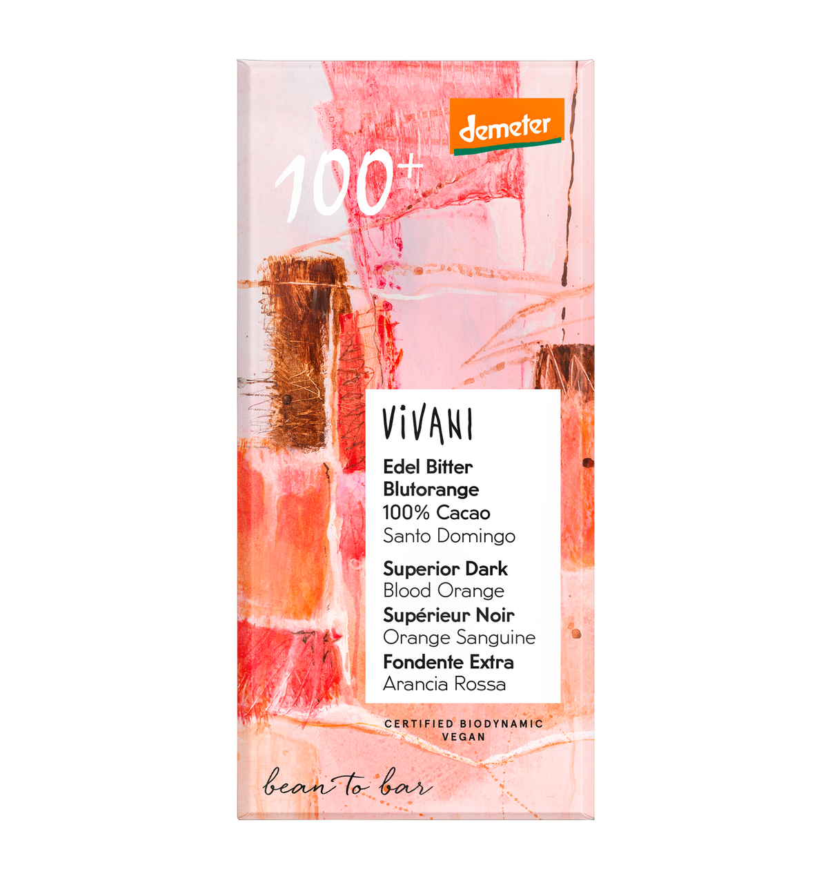 Vivani Superior Dark Blood Orange - Luomu Tummasuklaa Veriappelsiini 100 % 90 g