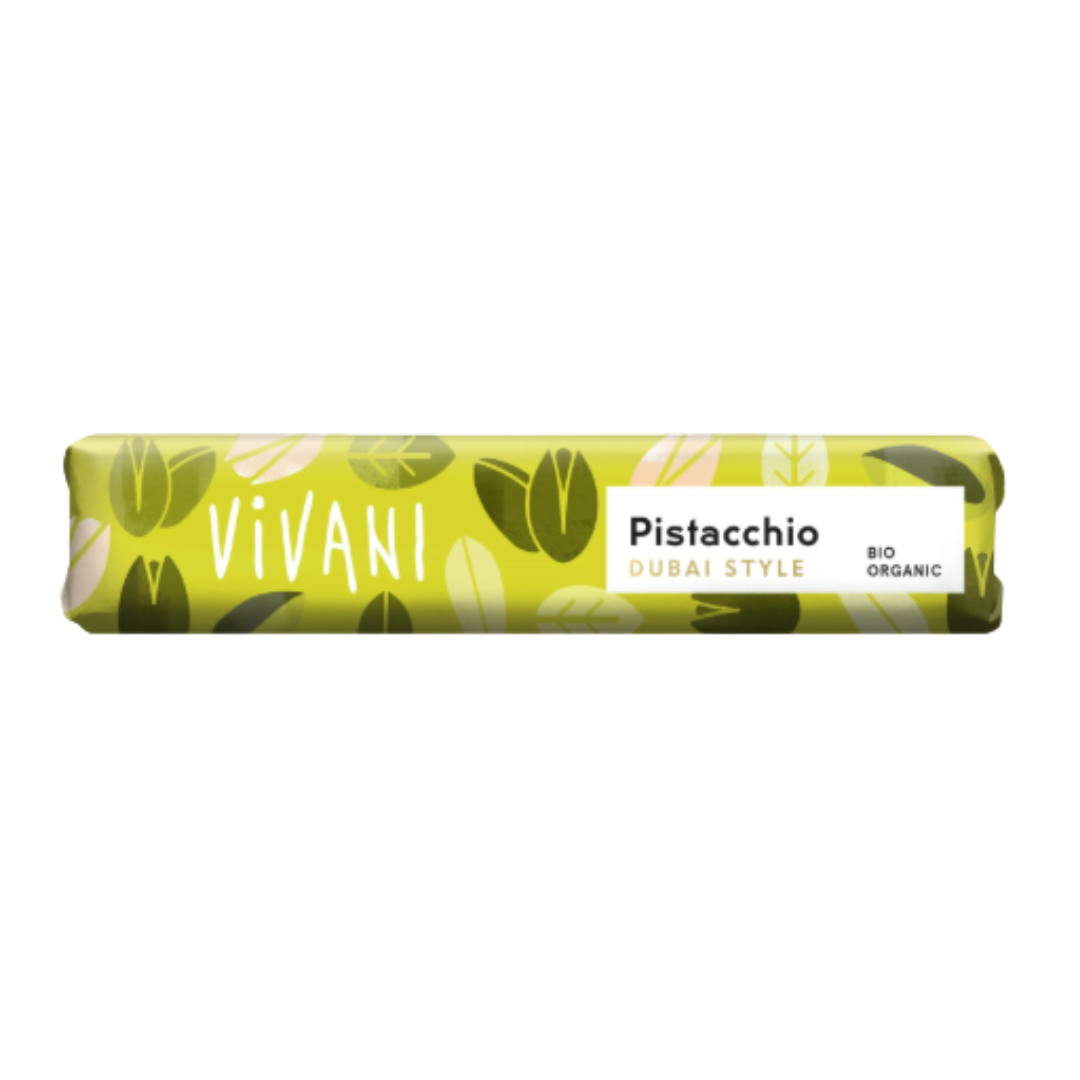 Vivani Dubai Style Pistacchio - Luomu Pistaasi Suklaapatukka 40 g
