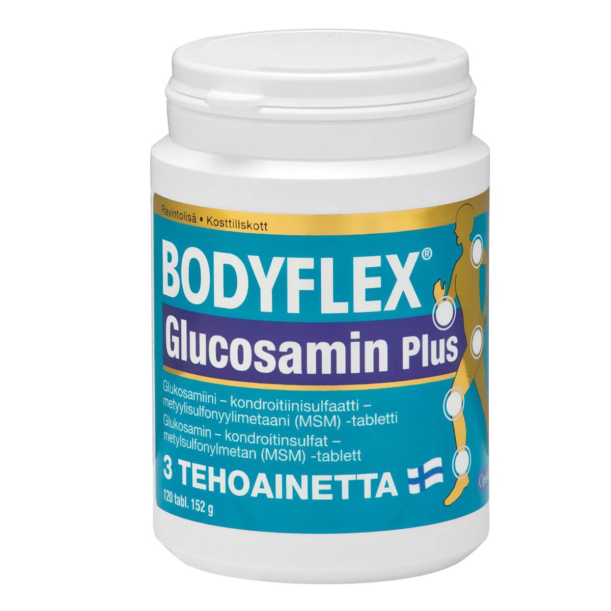 Bodyflex Glucosamin Plus - Glukosamiini-kondroitiinisulfaatti-MSM-tabletti 120 tabl.