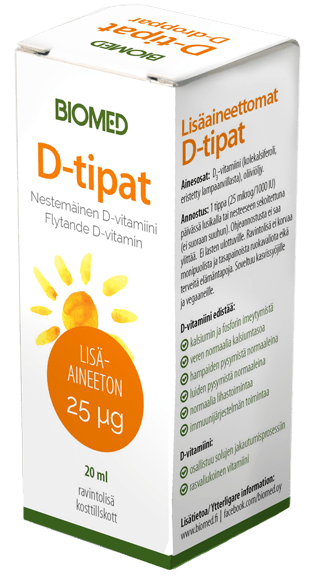 Biomed D-tipat 25 µg 20 ml - Sinunapteekki.fi