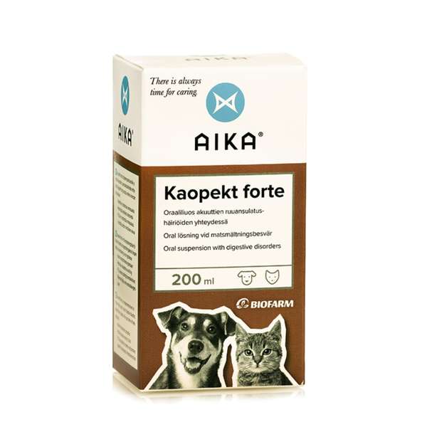 AIKA Kaopekt Forte - Oraaliliuos akuuttiin ruoansulatushäiriöön koirille ja kissoille 200 ml - Sinunapteekki.fi