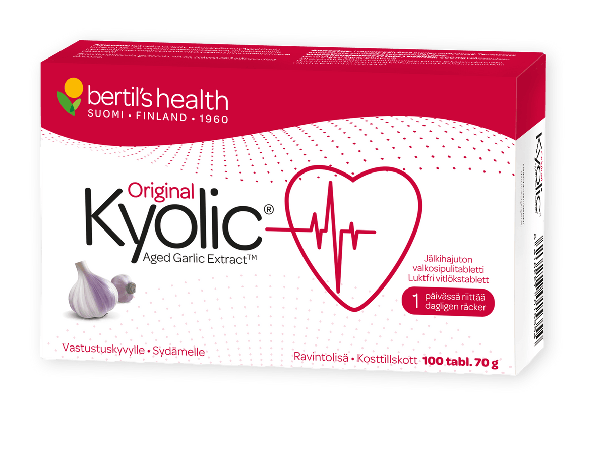 Bertil's Health Kyolic - Hajuton valkosipuliuute 100 tabl. - Sinunapteekki.fi