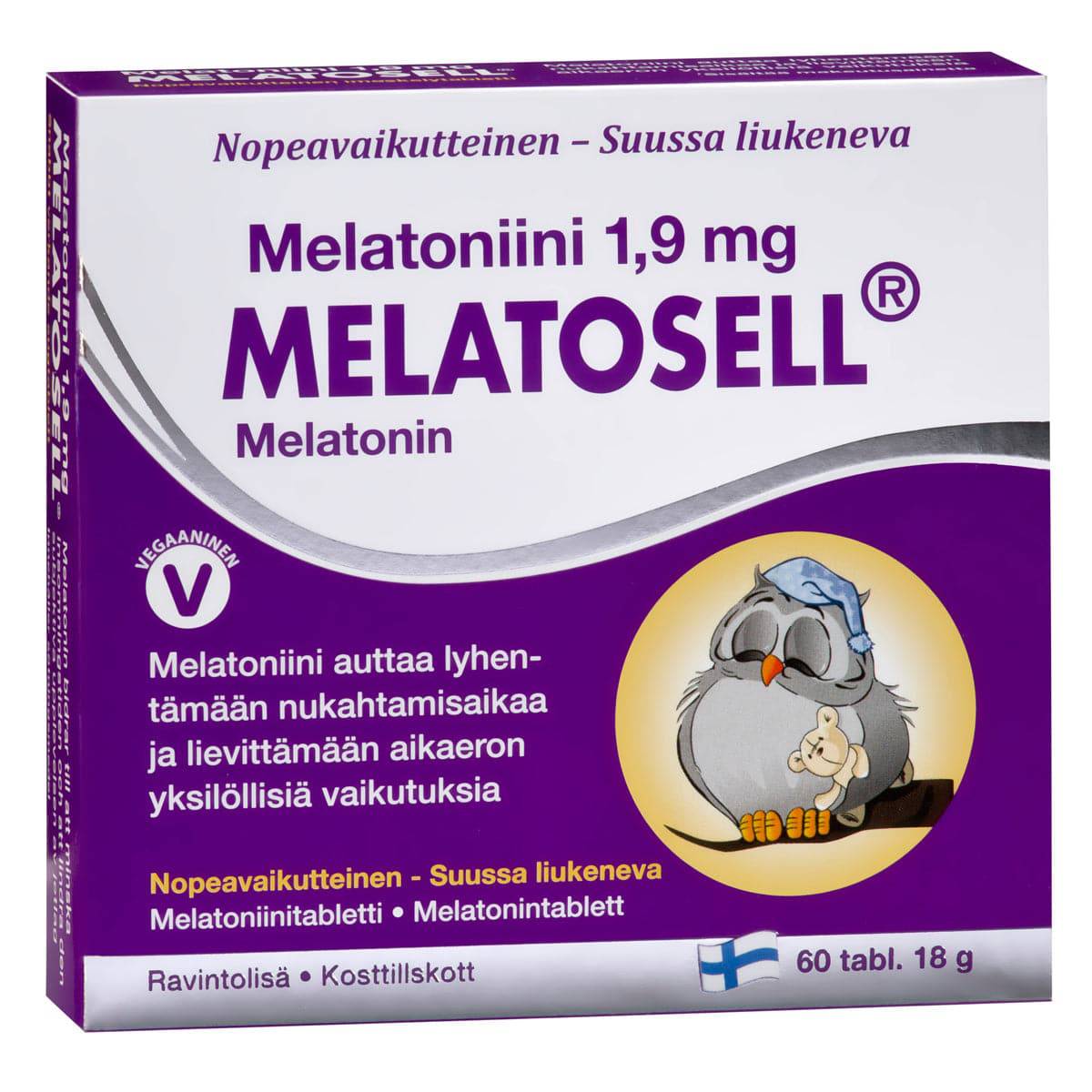 Melatosell - Melatoniini 1,9 mg 60 tabl. - Sinunapteekki.fi