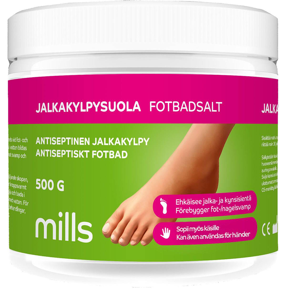 Mills Jalkakylpysuola 500 g - Sinunapteekki.fi