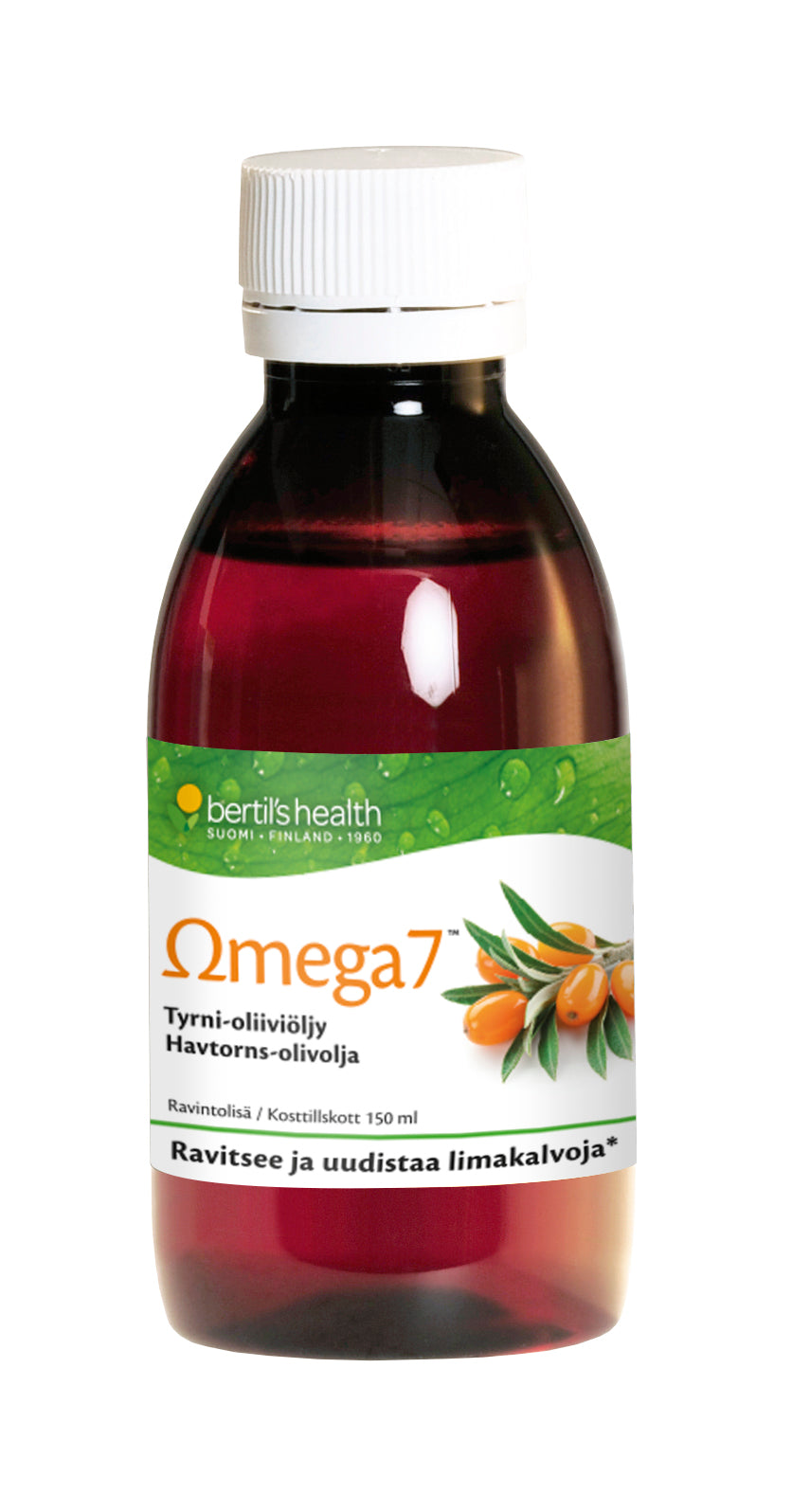 Bertil's Health Omega7 - Tyrniöljy-Oliiviöljy 150 ml - Päiväys 09/2024