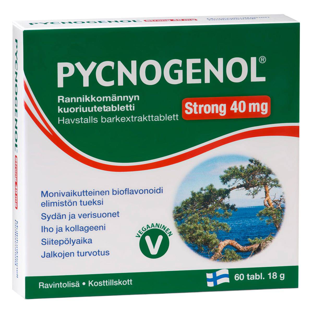 Pycnogenol Strong 40 mg Rannikkomännyn kuoriuutetabletti 60 tabl. - Sinunapteekki.fi